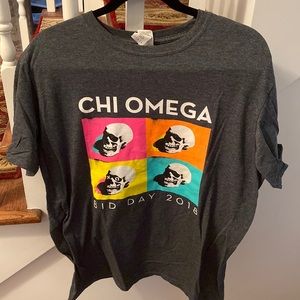 Chi Omega Skull Bid Day 2018 T Shirt